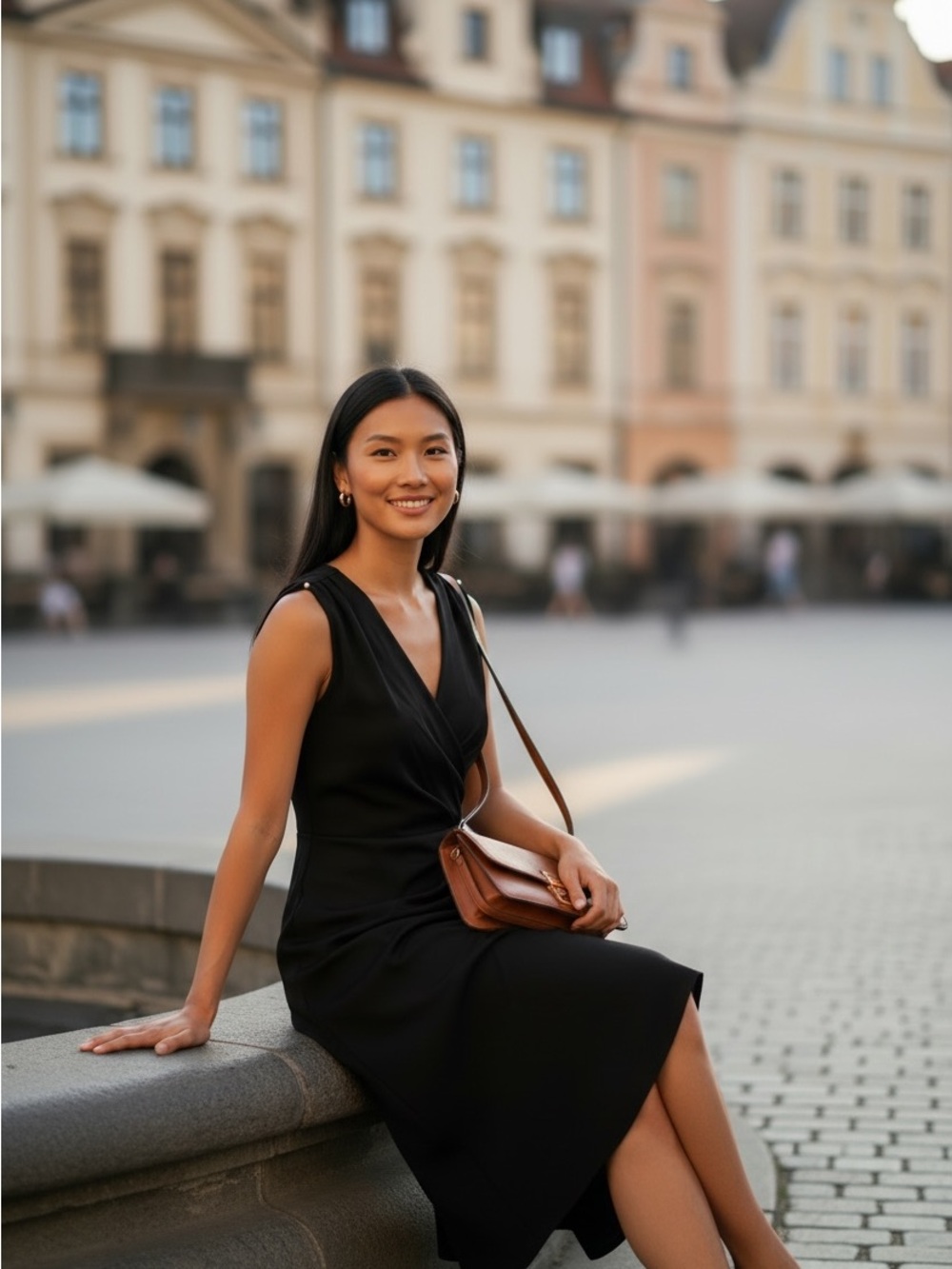 Elegant Black Sleeveless V-Neck Dress